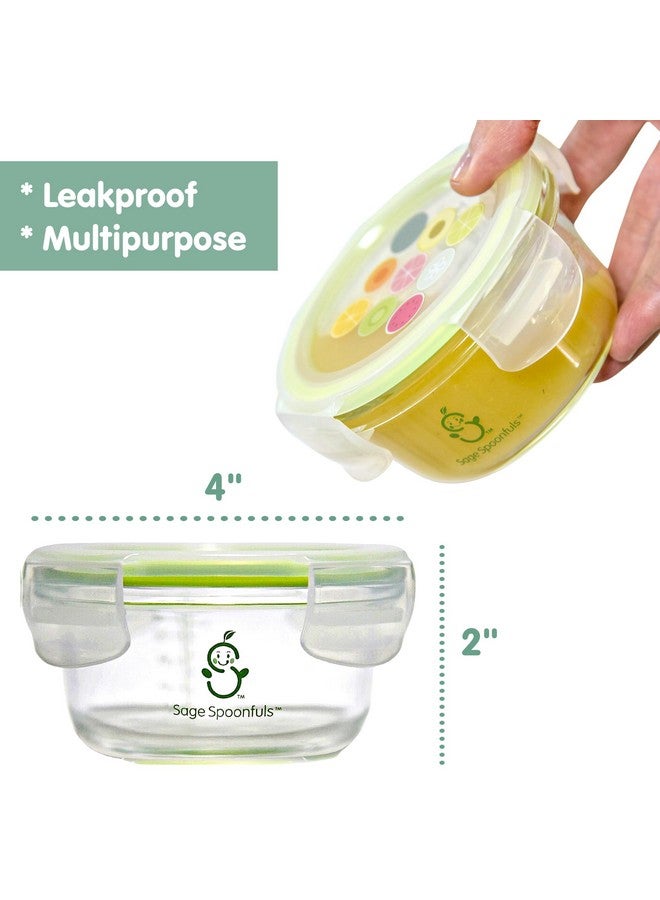 Sage Spoonfuls Glass Baby Food Containers with Lids - 4 Pack, 7 oz Baby Food Jars, Durable, Leakproof & Airtight, Freezer Storage, Reusable Glass Baby Food Containers, Microwave & Dishwasher Safe - Image 5