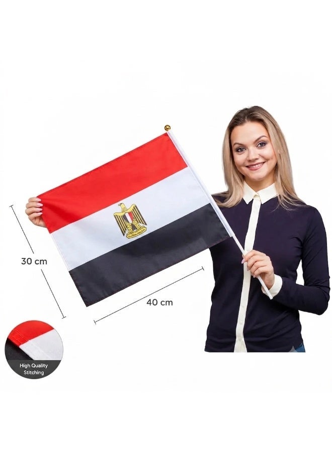 أعلام مصرية محمولة باليد للمهرجانات وكأس العالم  ومنتخب مصر وفعاليات اليوم الوطني بتصميم مزدوج الجوانب للحفلات والاحتفالات والديكور، حجم أكبر من متوسط40  سم × 30 سم، 12 قطعة الأكثر مبيعا 1 - Image 3