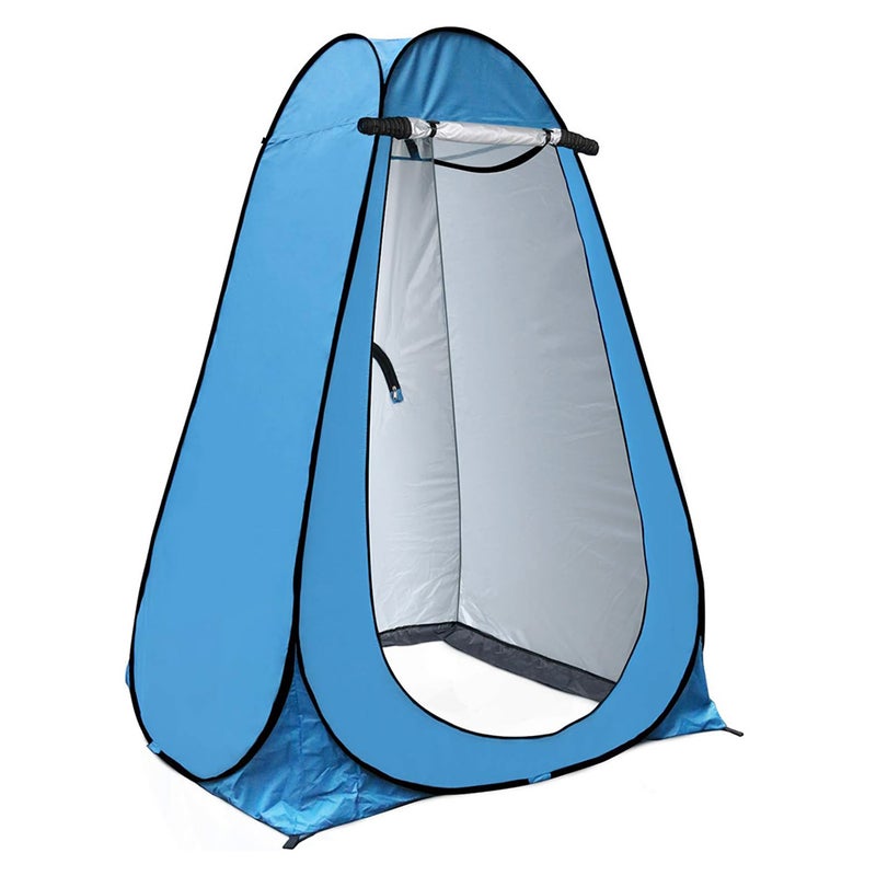 Pop-Up Stand Up Tent: 47.2x47.2x74.8 Inches Blue Tear-Resistant 170T Polyester - Spacious Ventilated Privacy Shelter for Outdoor Camping, Portable Toilet Shower, Backstage Dressing Use - Image 1