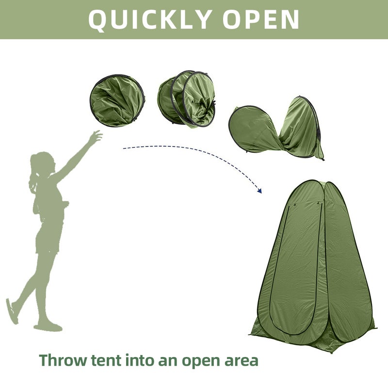 Pop-Up Stand Up Tent: 47.2x47.2x74.8 Inches Blue Tear-Resistant 170T Polyester - Spacious Ventilated Privacy Shelter for Outdoor Camping, Portable Toilet Shower, Backstage Dressing Use - Image 4