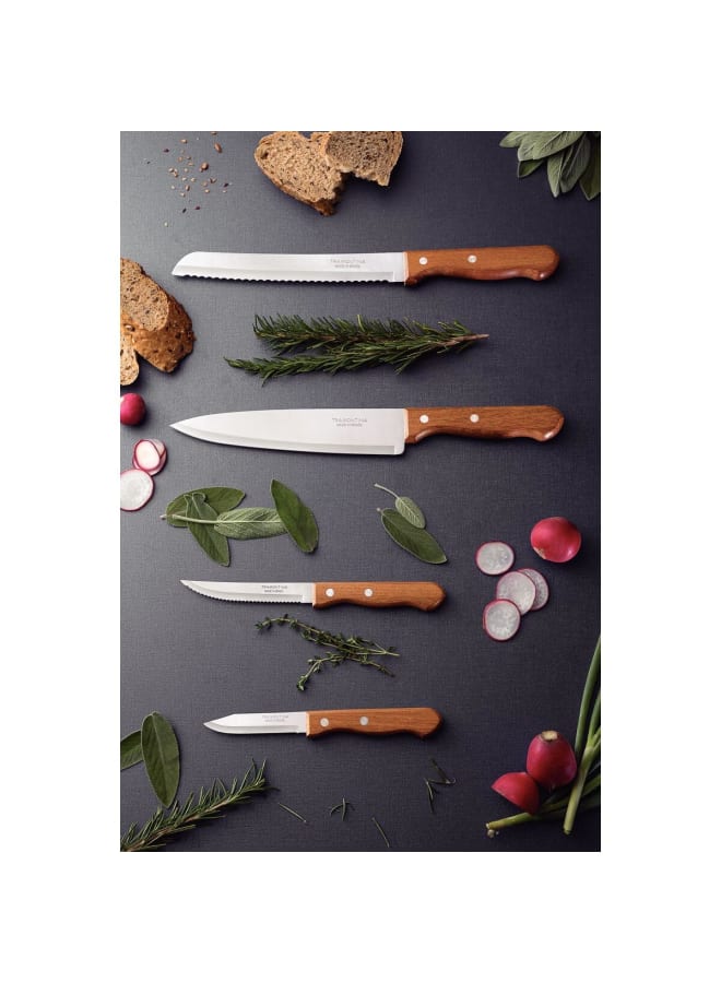 TRAMONTINA TRAMONTINA 4 Piece Chef Knives Set – Stainless Steel Kitchen Knives with Natural Wood Handles – Professional Cutting Tools for Meat, Vegetables & Fruits – Sharp & Durable Blades  - Image 4