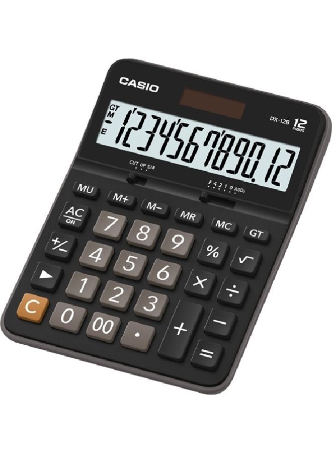 12-Digits Office Calculator Black/Grey/White/Orange