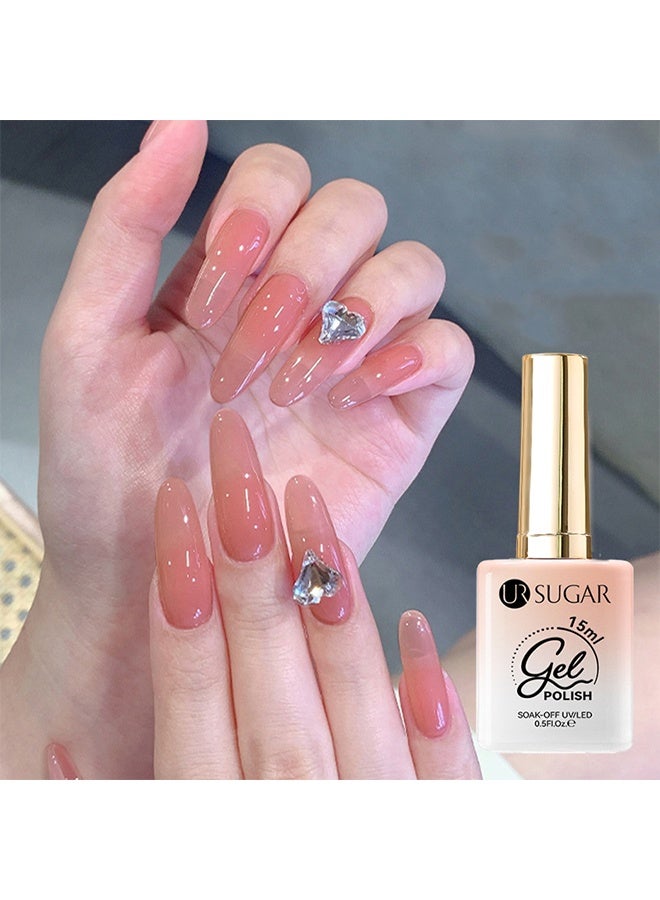 UR SUGAR Gel Polish, Nude Pink Gel Polish Sheer Neutral Color Jelly Gels Nail Polish Natural Translucent Soak Off UV Nails for Nail Art French Manicure at Home - Image 5