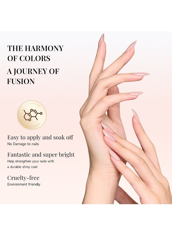 UR SUGAR Gel Polish, Nude Pink Gel Polish Sheer Neutral Color Jelly Gels Nail Polish Natural Translucent Soak Off UV Nails for Nail Art French Manicure at Home - Image 4