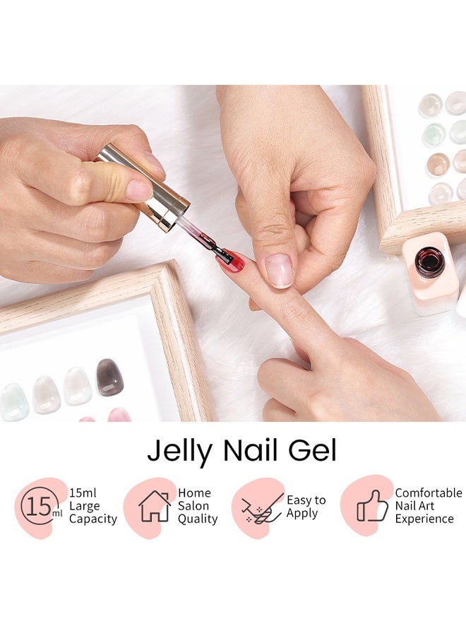 UR SUGAR Gel Polish, Nude Pink Gel Polish Sheer Neutral Color Jelly Gels Nail Polish Natural Translucent Soak Off UV Nails for Nail Art French Manicure at Home - Image 3