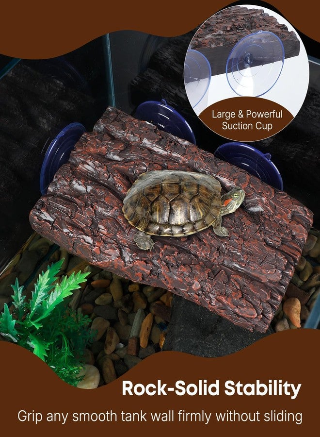 باوفلي منصة تشمس السلاحف من باوفلاي - قاعدة راتنجية مزودة بثلاثة أكواب شفط للسلاحف المائية والضفادع، ملحق لحوض السلاحف - Image 3