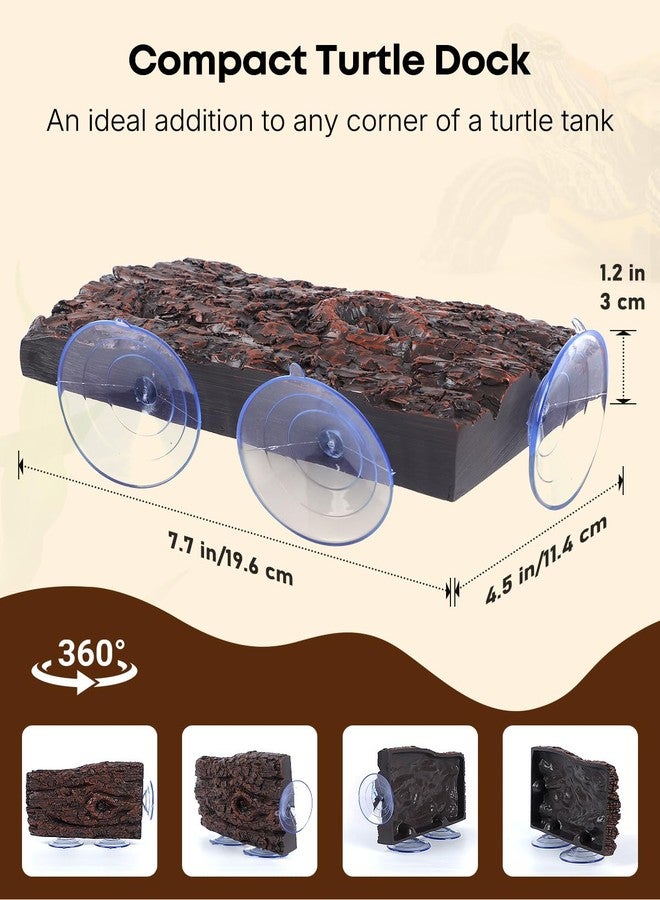 باوفلي منصة تشمس السلاحف من باوفلاي - قاعدة راتنجية مزودة بثلاثة أكواب شفط للسلاحف المائية والضفادع، ملحق لحوض السلاحف - Image 2