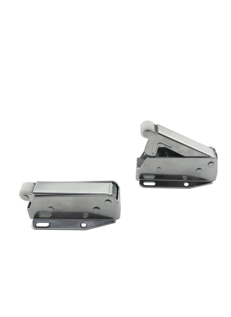Generic - 2 Sets Cabinet Door Push to Open Latch (58mm Silver) with Screws x12 Cabinet Door Bouncer Micro Elephant Trunk Mini Hook Push Bouncer Cabinet Self Locker for Wardrobe Bookcase Drawer - Image 1