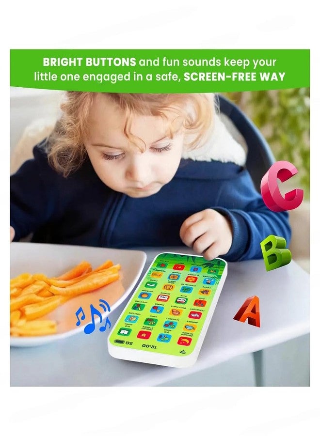 YUIOP - EduPhone Educational Type-C Rechargeable Musical Toy - 28 Functions Recording, Alphabet, Numbers, Varnmala, Animal Sounds, Nursery Rhymes in English & Hindi (Green (Dino Theme)) - Image 5