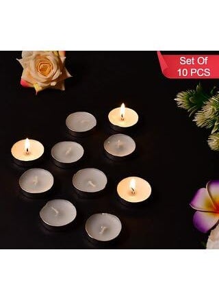 PeepalComm Peepalcomm Combo Premium White Ceremic Buddha Oil Diffuser with Pack of 1 TLight Candles of 10 Pc for Home Decoe Fragrance Best for Diwali Gift  - Image 5
