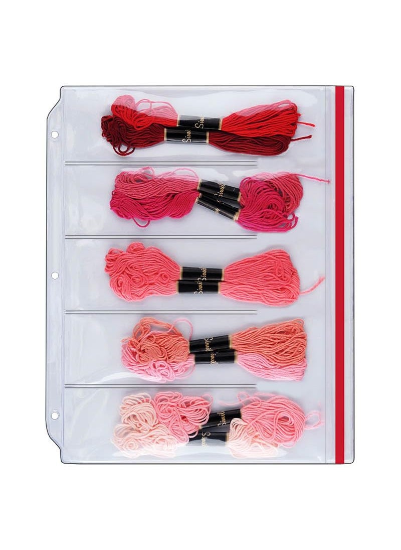 STORE SMART StoreSMART  Zipper Binder Page for Embroidery  CrossStitch Floss Thread Skeins Holds 5 Skeins  10Pack  DP6005FLOSS10 