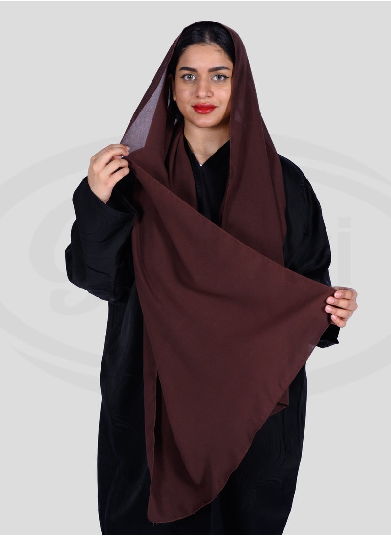 Generic Brown Chiffon Hijab Scarf  - Image 2