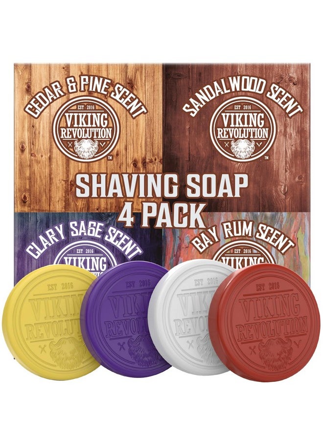 Viking Revolution Shaving Soap For Men - Shave Soap For Use With Shaving Brush And Bowl For Smoothest Wet Shave, Shaving Soap Puck - 4 Pack Variety, Each Pack 2.5Oz  - Image 1