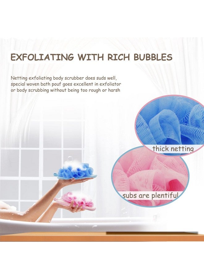 Bleu Bath (2 Pack) Exfoliating Bath Sponge Body Loofah Mitt Pad Shower Pouf Elastic Hand Strap Mesh Sponge Shower Scrubber - Image 5