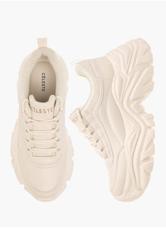 Celeste Women's Panelled Sneakers with Lace-Up Closure  - Image 1