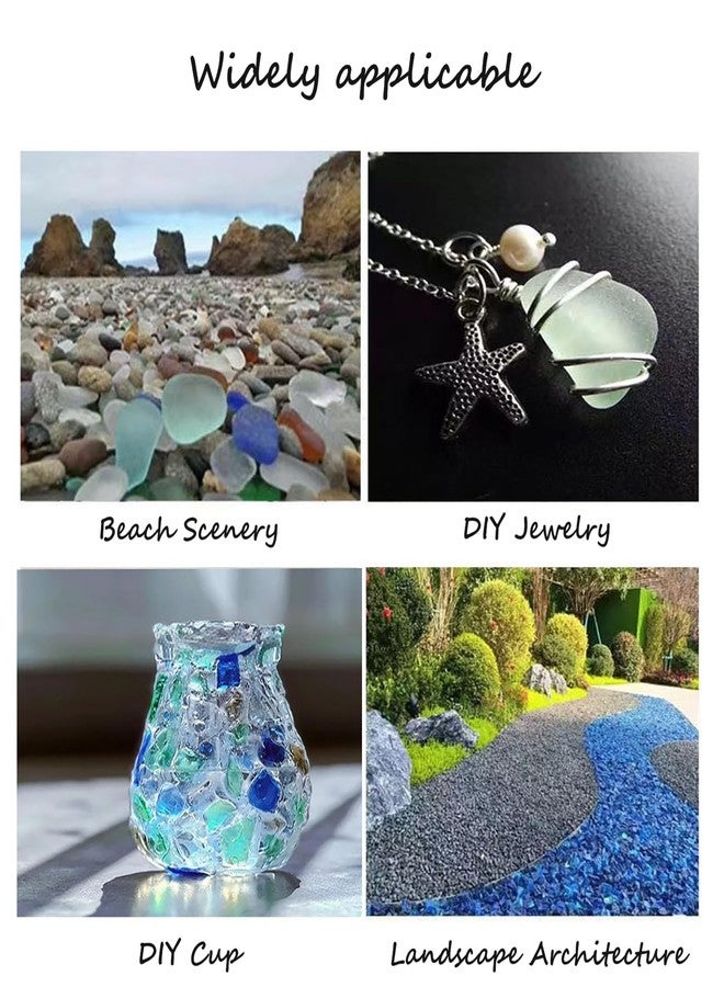 دلفينش قطع زجاج البحر للأعمال اليدوية وتزيين المنزل، وملء المزهريات، زجاج مسطح مصنفر باللون الأزرق والأبيض والأخضر (12 أونصة) - Image 5