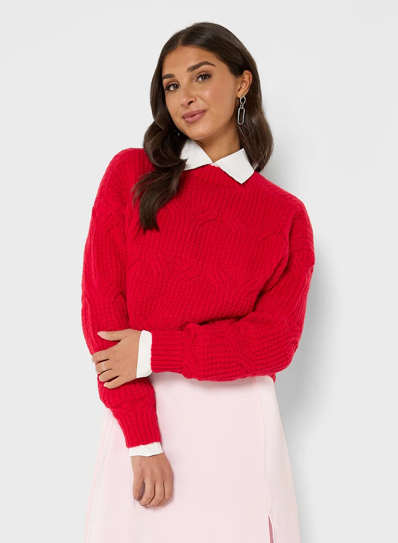 جينجر Chunky Ribbed Knit Jumper