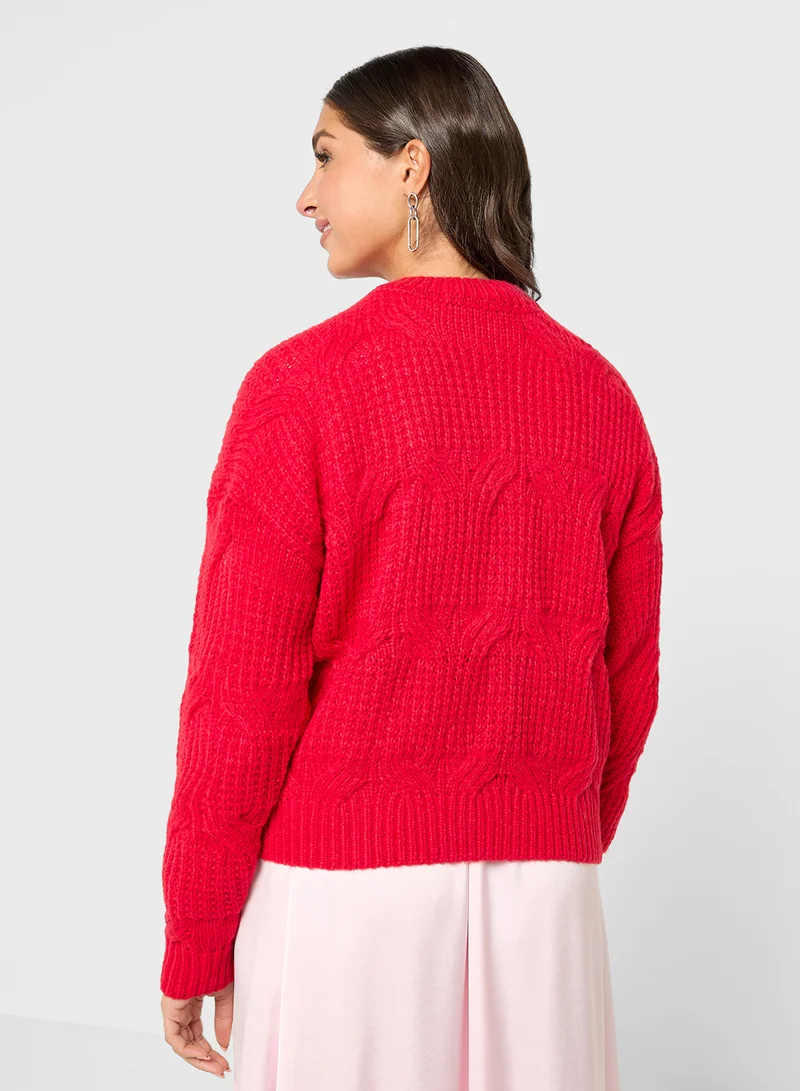 جينجر Chunky Ribbed Knit Jumper