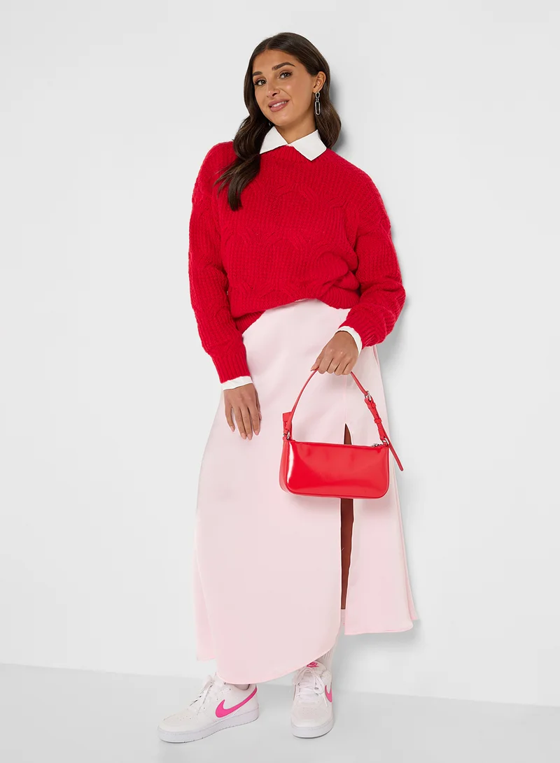 جينجر Chunky Ribbed Knit Jumper