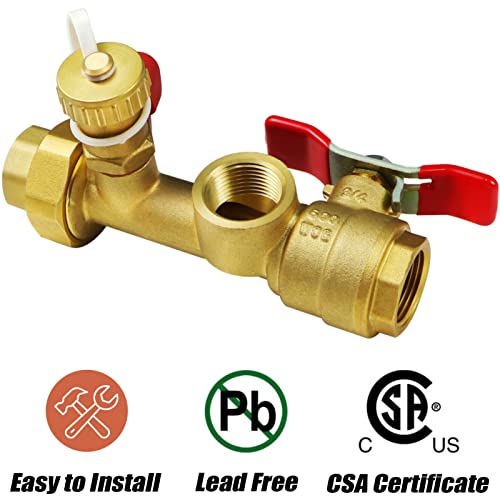 Iococee 3/4 Inch IPS Isolator Tankless Water Heater Service Valve Kit with Pressure Relief Valve, Clean Brass, 3/4 Inch Service Installation Valve for rheem,rinai,ecosmart,navien,noritz,takagi,bosch - Image 2
