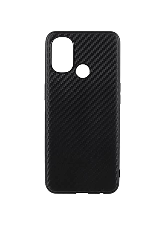 IAF OnePlus Nord N100 Case Cover Carbon Fiber Design TPU Black Soft Slim Flexible Shock Absorbent Protective Case for OnePlus Nord N100 Black