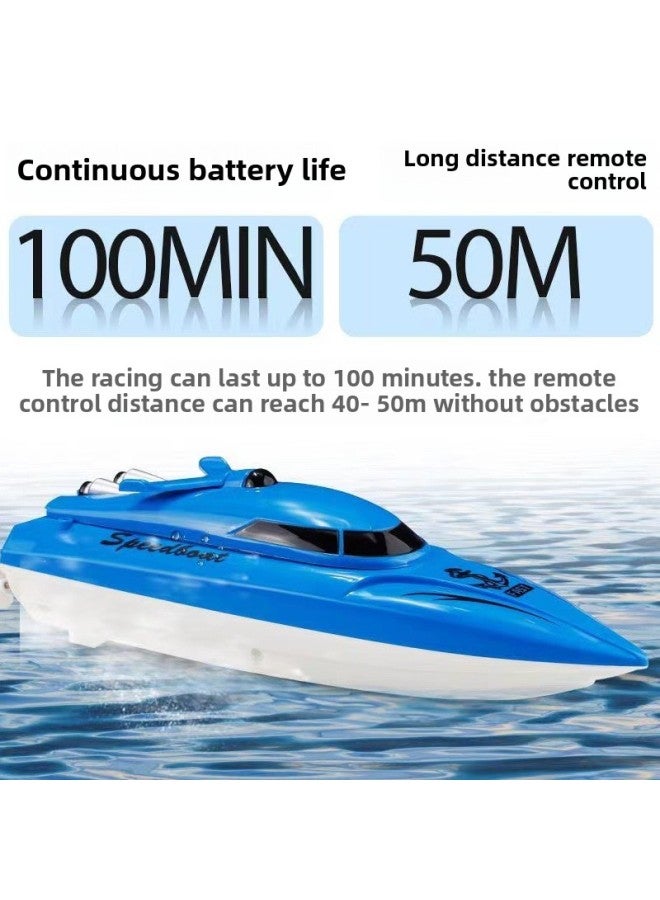 2.4g Wireless Long-distance Long-range Electric Remote Control Boat Speedboat Water Children's Toys Wholesale-Color:Remote Control Speedboat-Ocean Blue-Specifications:Double Power (60-80 Minutes)  - Image 3