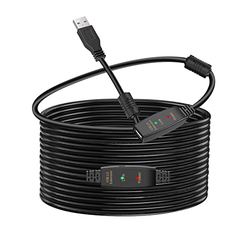LDKCOK 60FT Active USB Extension Cable 2.0 Male to Female with A Extension chipset Signal Booster - Active Extension/Repeate - Image 1