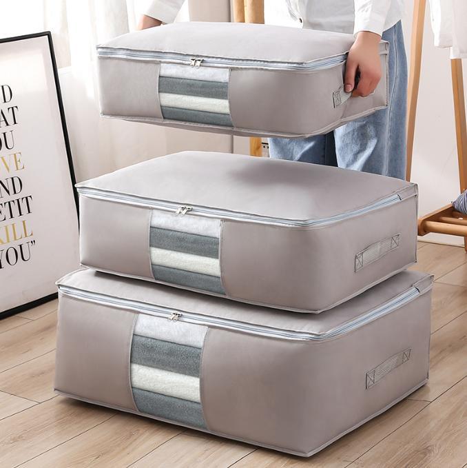 Thickened Non-Woven Quilt Storage Bag for Moving Grey 