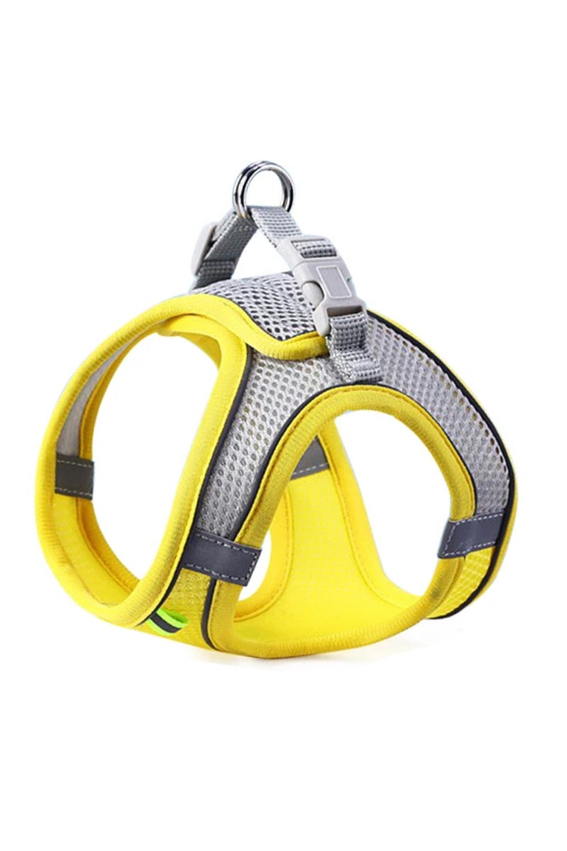 erorex M Yellow Cat Dog Harness Vest Chest Rope Set Reflective Breathable Adjustable Pet Harness for Small