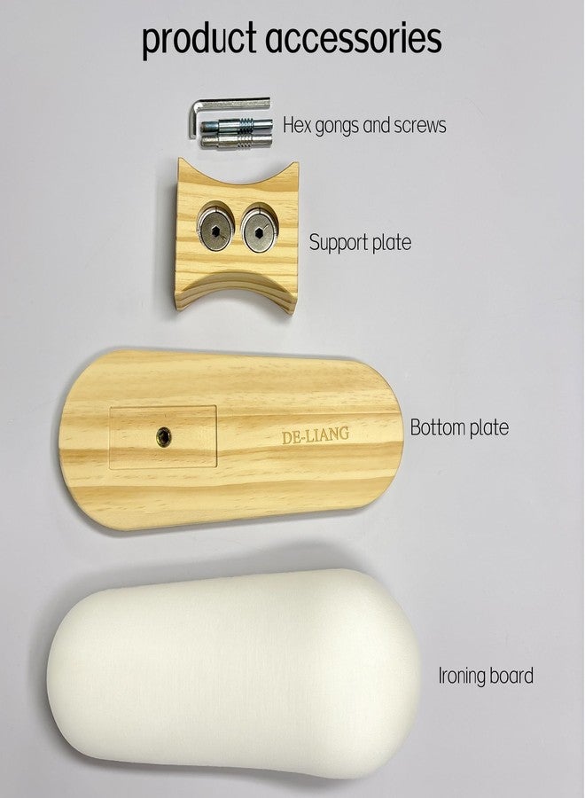 DE-LIANG Bust Corset Ironing Board, Sleeve Ironing Board Small with Solid Wood Base, Tailor’s Ham with Various Pressing Surfaces for - Smoothing Curved Seams, Ironing Collars, Cuff, Beige - Image 4