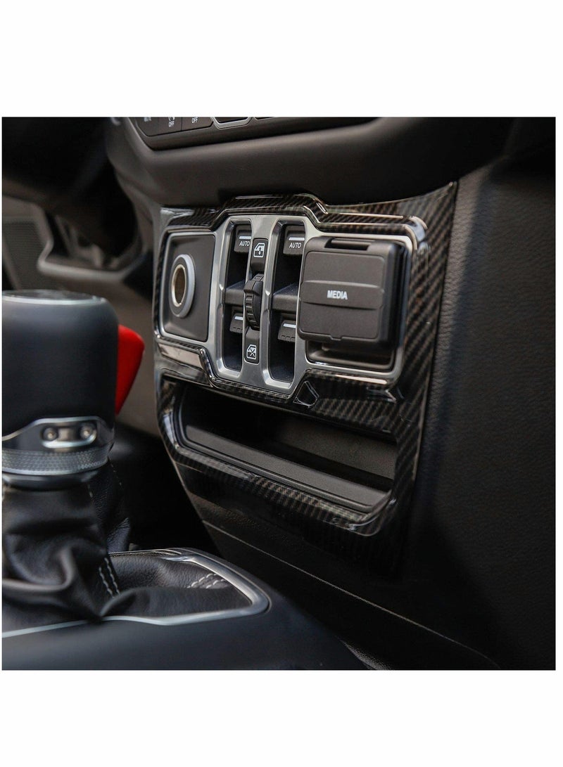 KASTWAVE غطاء لوحة التحكم في النافذة، ملحقات الديكور الداخلي، لسيارة جيب رانجلر JL JLU 2018-2021، نسيج ألياف الكربون - Image 3