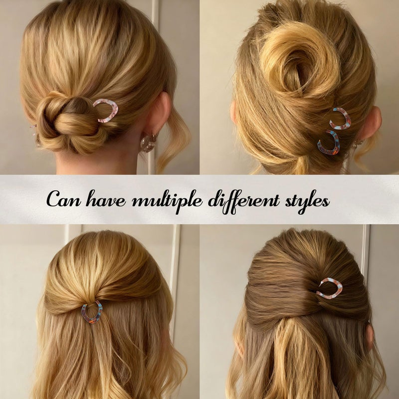 Lourny 3PCS French Hair Pins for Women, 4.1 Inch Prestige Hair Pin with Serrated Anti-Slip Design Suitable Hair Clips for Thin Thick Hair - Image 5