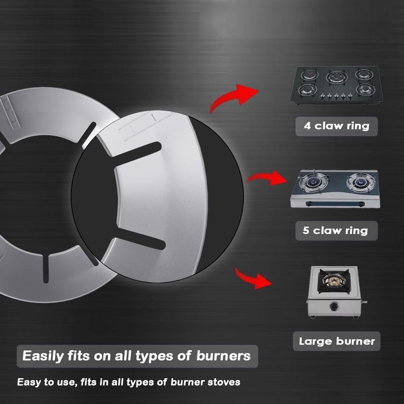 SHYAM INTERNATIONAL Shyam International Gas Shaver Ring Fire Windproof Energy Saving Stove Stand Gas Chula Support Protector Stand Burner Jali Gas Protection Ring Stainless Steel Stand Pack of 2  - Image 3
