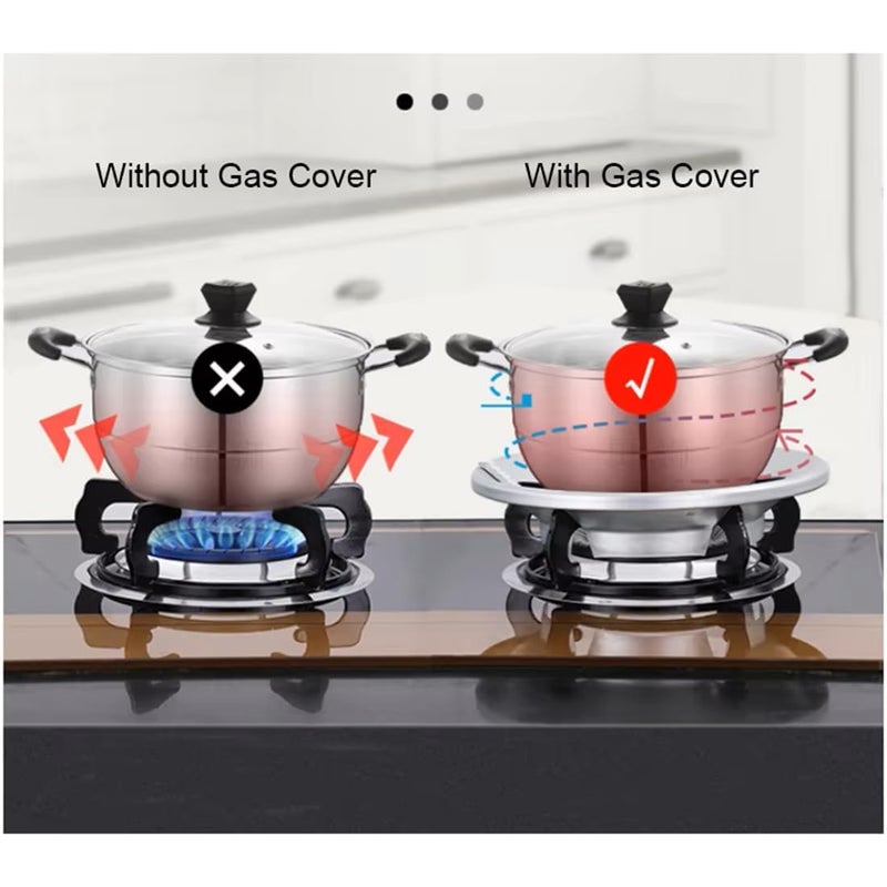 SHYAM INTERNATIONAL Shyam International Gas Shaver Ring Fire Windproof Energy Saving Stove Stand Gas Chula Support Protector Stand Burner Jali Gas Protection Ring Stainless Steel Stand Pack of 2  - Image 2