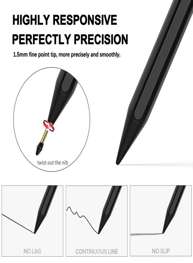 SuitMeeUp Stylus Pen for iPad 2025-2018 Active Pen 11th & 10th Gen Fast Chagring Stylus Pencil with Palm Rejection for iPad 11th/A16/10/9/8/7/6th,Pro 12.9/11/13 inch M4,Air M2/M3/5/4/3,Mini A16/5th/6th - Image 4