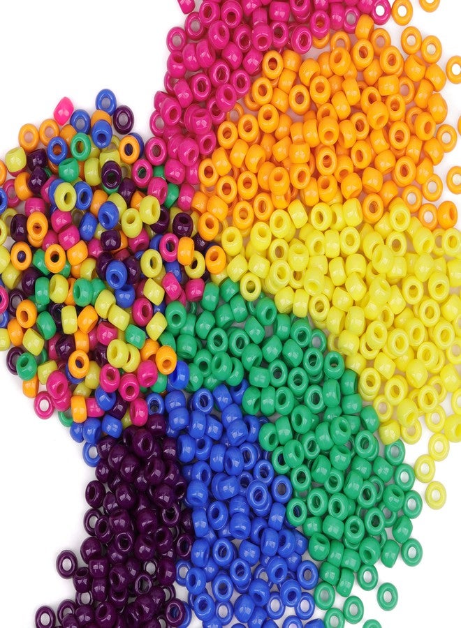 GMMA Colored Pony Beads for Friendship Bracelets 1000 Pcs 6x9mm Colourful Plastic Beads for Jewelry Making Thanksgiving Autumn Hair DIY Necklace Party Decoration Supplies - Image 1