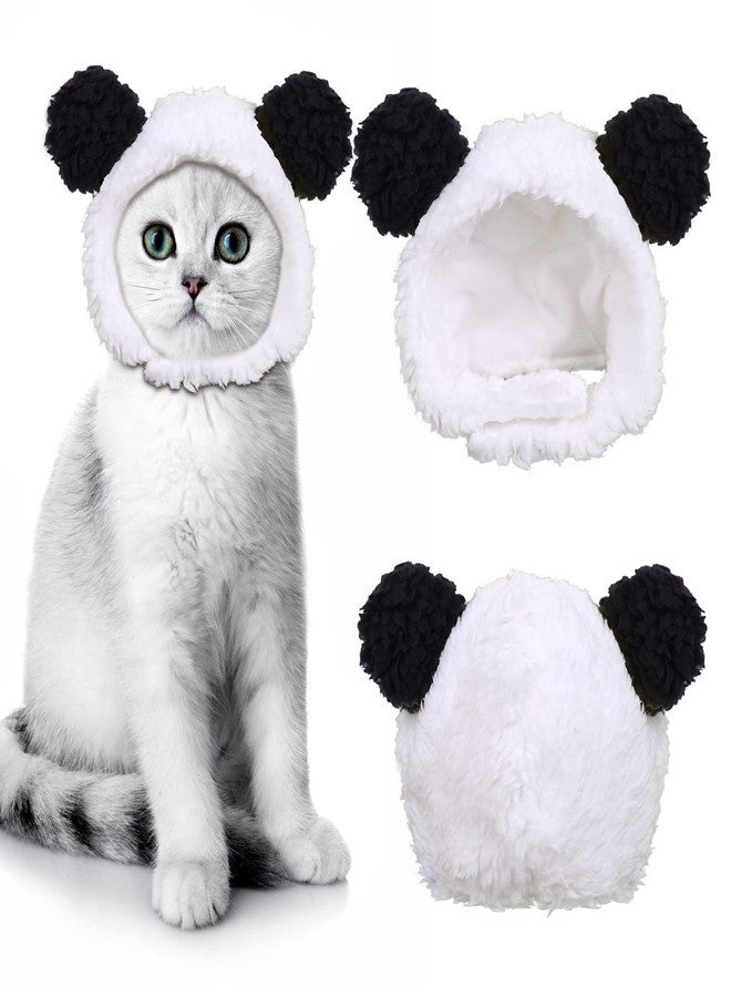 TARINI Cat Clothes, Cat Hat - Adjustable Warm Pet Headband, Black & White Cute Small Pet Costume for Cats Puppies Holiday Photo Props - Image 1