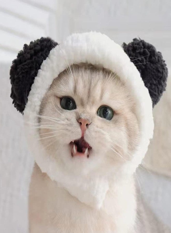 TARINI Cat Clothes, Cat Hat - Adjustable Warm Pet Headband, Black & White Cute Small Pet Costume for Cats Puppies Holiday Photo Props - Image 5