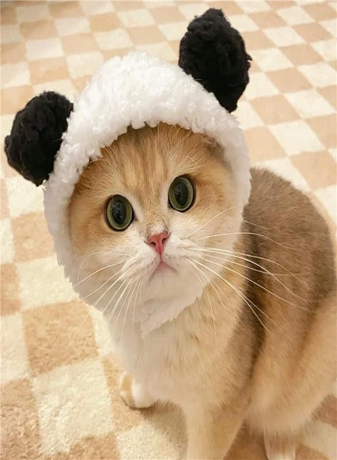 TARINI Cat Clothes, Cat Hat - Adjustable Warm Pet Headband, Black & White Cute Small Pet Costume for Cats Puppies Holiday Photo Props - Image 4