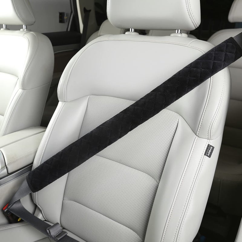 HighnessHwoo Extra Long Seatbelt Covers for Adults Kids Women & Men, Soft Car Seat Belt Strap Cushion for for truck & bus drivers only, Shoulder Neck Chest Protector Pads, 1pc, Black, 25.5in - Image 1