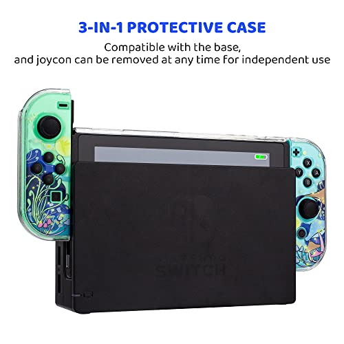 RHOTALL Cute Mushroom Clear Hard Case Compatible with Nintendo Switch, Glitter Protective Cover Accessories for Switch Console and Controller with Anti-Scratch Design - Glowworm - Image 5
