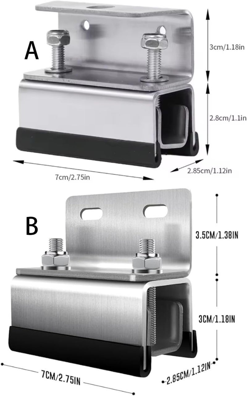 4pcs Steel Solar Mounting Clamps Brackets Yachts Roof Rack Stabilizers Weatherproof Design Easy Tool Without Assembly Panel Brackets Steel - Image 5