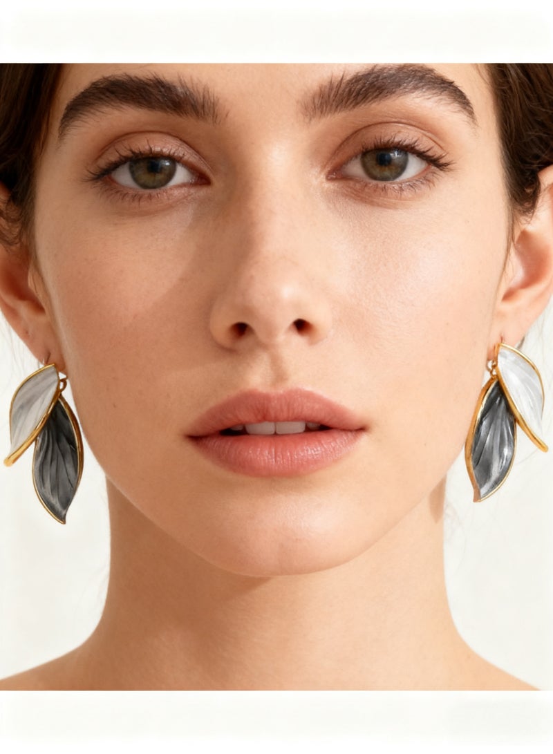 Lavida Fashionable and elegant leaf-shaped earrings are versatile and suitable for gifts - Image 3