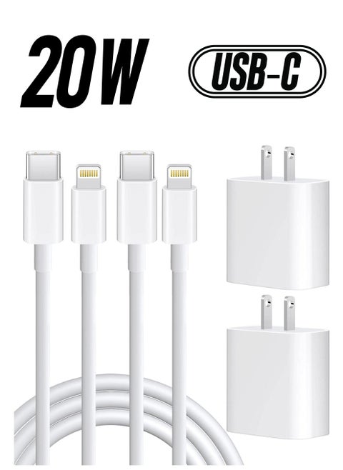 Fast Charger [Apple MFi Certified] 20W USB C PD Wall Charger Plug with 6FT Type C to Lightning Cord Compatible with iPhone 13/12/11/Pro Max/XS Max