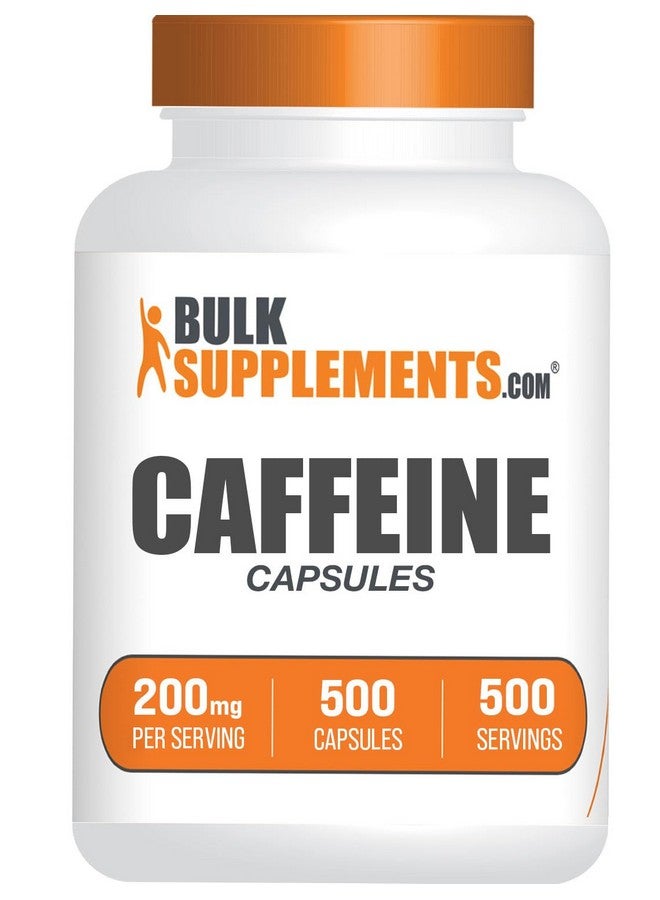 BulkSupplements.com Caffeine 200mg Capsules - Supplement for Energy Boost, Caffeine Pills 200mg - Gluten Free, 1 Capsule per Serving, 500 Count (Pack of 1) - Image 1