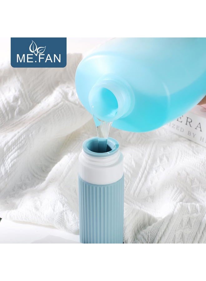 ME.FAN Travel Bottles for Toiletries, TSA Approved 3oz Silicone Journey Size Containers, Portable Split Bottle for Conditioner, Shampoo, Lotion- 4 Pack Pink - Image 4