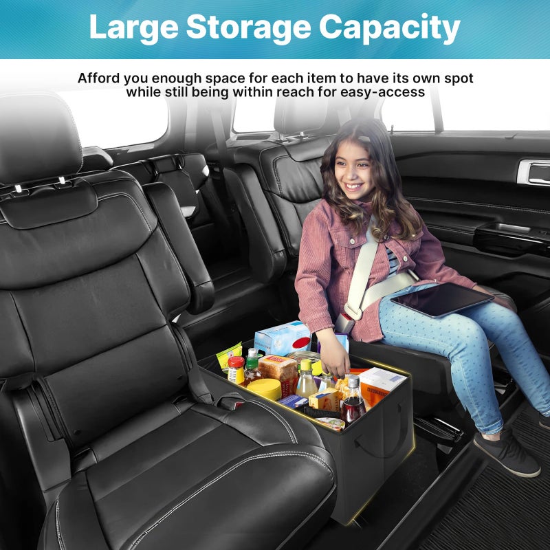 Mixsuper Liner Car Seat Organizer Ford Explorer Organizer 2020-2026 with Cup Holders Center Console Organizer for Explorer Seat Aisle Storage Box for Kids Travel Accessories - Image 4
