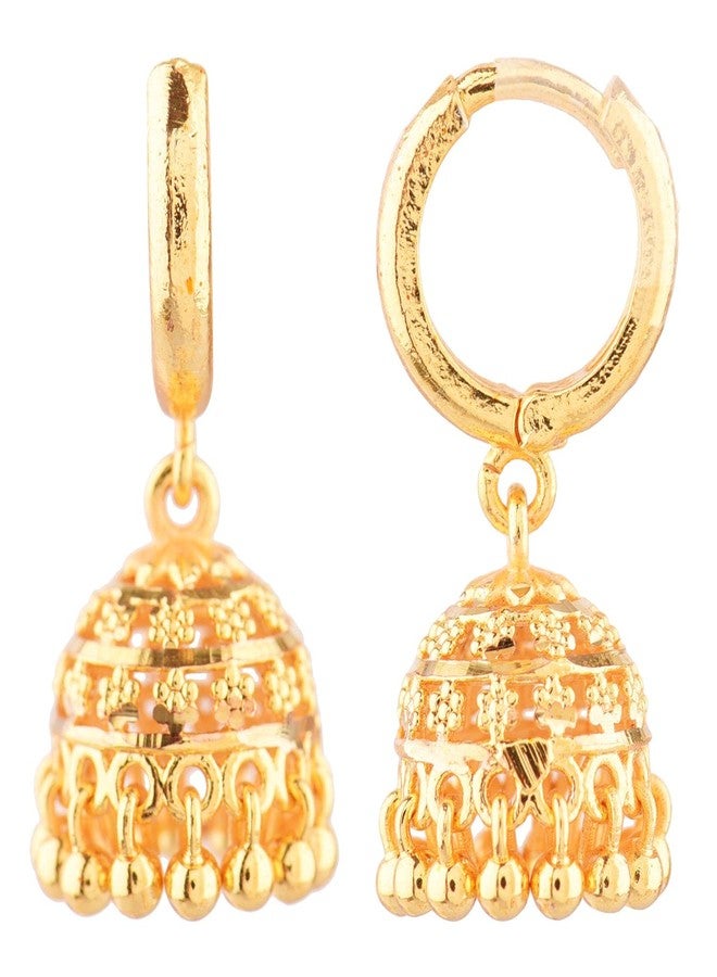 Efulgenz Women's Traditional Jhumka Jhumki Hoop Earrings Set - Image 2