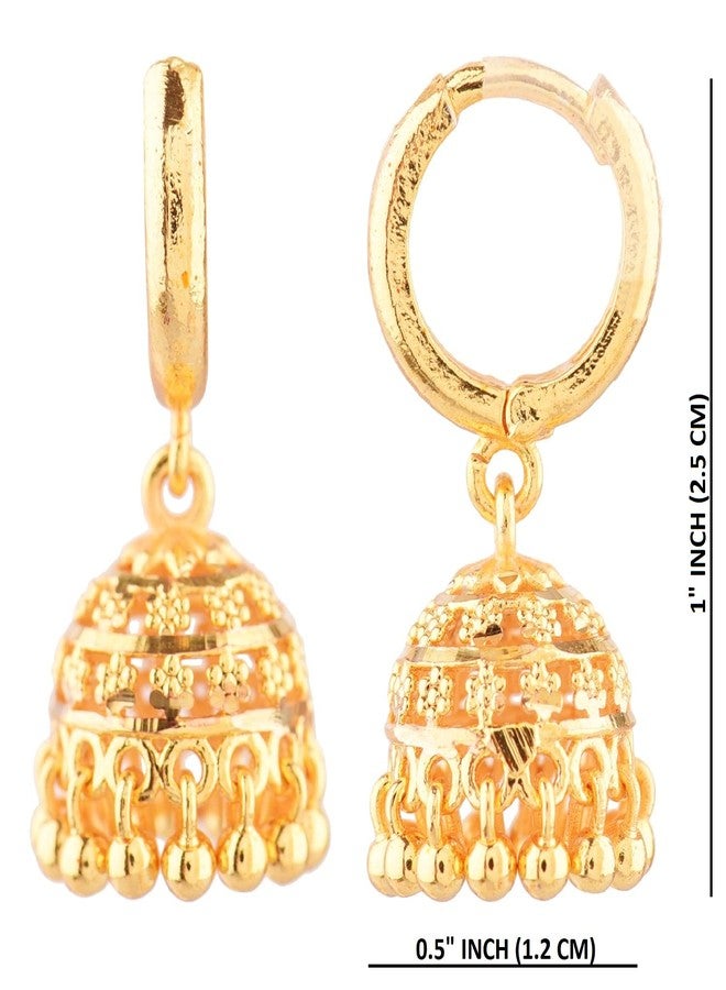 Efulgenz Women's Traditional Jhumka Jhumki Hoop Earrings Set - Image 5