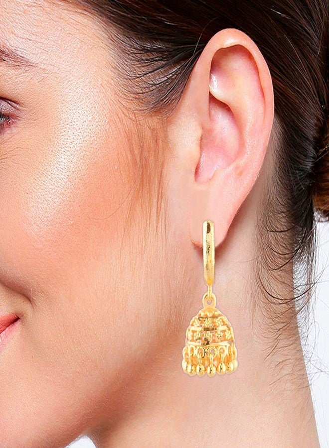 Efulgenz Women's Traditional Jhumka Jhumki Hoop Earrings Set - Image 4